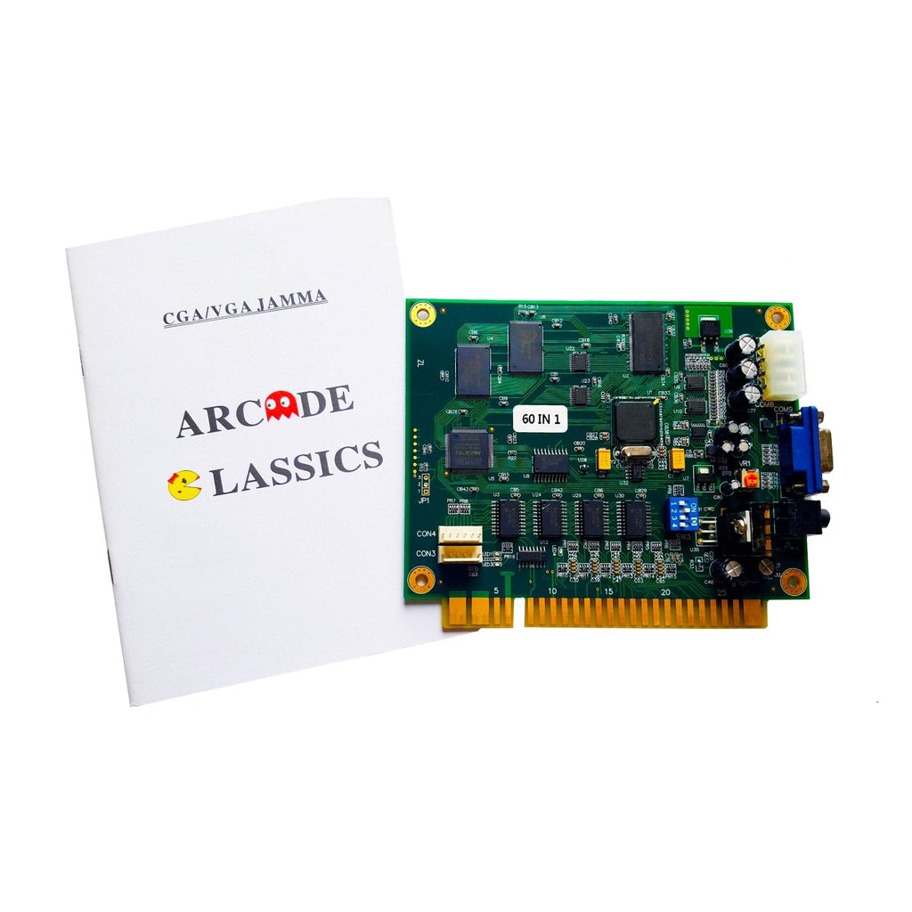 Arcade Classics 60 In 1 PCB w/ CGA VGA Jamma Vertical AC708